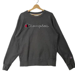Champion チャンピオン スウェット トレーナー フロント刺繍 オーバーサイズ ビッグシルエット ホンジュラス製 Mサイズ グレー ブラック