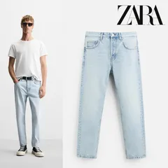 ZARA 在庫限り SLIM CROPPED-FIT デニムパンツ メンズ 人気商品