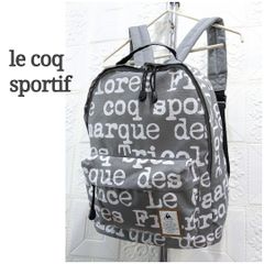 バックパック・リュック■le coq ルコック■ロゴ 総柄・グレー■軽量