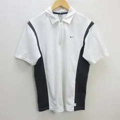 z■ナイキ/NIKE GOLF DRY-FIT 半袖ポロシャツ/ゴルフウエア【XL】白/men's/111【中古】■