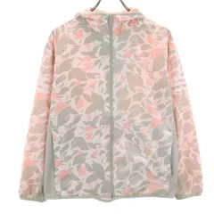 adidas アディダス 総柄 ウインドブレーカー M カーキ系 裏トリコット レディース 古着