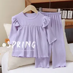 パジャマ 女の子 男の子 ルームウェア キッズ パジャマ 長袖 可愛い カブス柄 春 夏 秋 冬 子供服 寝巻き 部屋着 寝間着 2点セット 通気 柔らかい100 110 120 130 140cm xner01
