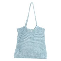 ☆ 블루 ☆ cache cache 카슈카슈 라메 실 뜨개질 토트 백 cachecache 카슈카슈 토트 백 라메 실 토트 백 토트 핸드백 어깨걸이 서브 가방 서브 백 크로셰 토트 백 접는 접이식 크로쉐