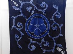 藍染筒描き三巾加賀のれん時代物木綿古布 ソ-378 - メルカリ