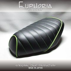 □【DIO ディオ AF27 AF28 SR ZX】張替え済♪　カスタムシート　黒/ライムグリーン　タックロール《Euphoria》□MK59727