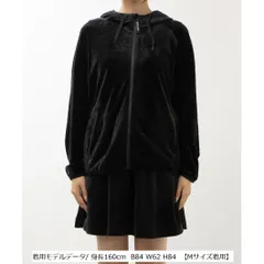 【セシルマクビー】CECIL McBEE green  ベロアフーディー（ﾌﾞﾗｯｸ）【Mサイズ】  M399