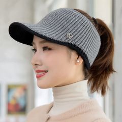 新品 レディースニットサンバイザー/グレー(IF-GF0269)ゴルフ