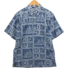 古着 レインスプーナー 水着タグ ラハイナセーラー プルオーバー ボタンダウン アロハシャツ ハワイ製 メンズM相当/eaa560137