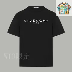 【今日特価】GIVENCHY 85 クラシック破損ロゴプリント ダブルスレッド コットン T シャツ-1