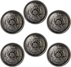 Hi_State_Clear ボタン ブレザー用ボタン スーツボタン オリジナル収納袋付き 銀 シルバー 6個((3)銀 シルバー 6個,  20ｍｍ)