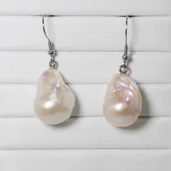 天然淡水 バロック パール ピアス ホワイト アレルギー対応 シルバー 真珠