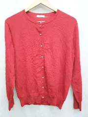 ◇ a.v.v アーヴェヴェ 薄手 長袖 ニット カーディガン サイズXL レッド レディース P  【1407100011001】