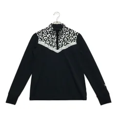 中古 レディース ダンスウィズドラゴン DANCE WITH DRAGON 長袖シャツ 2(M) 黒 ブラック ハーフジップ  ヒョウ柄