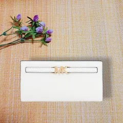 MICHAEL KORS マイケル・コース 長財布 ペブルドレザー ウォレット ラージ ホワイト かわいい シンプル (ｚ)