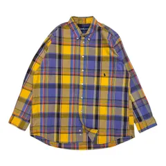 【USED/古着】ラルフローレン チェック 長袖シャツ ポケット 刺繍 ワンポイント 大きいサイズ ビックシルエット アメカジ 定番(XLサイズ)