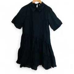 ZARA XSサイズ　ミニワンピース(半袖)　裾フレアギャザー　ブラック