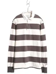 【お得なクーポン配布中!】 ラグビー ラルフローレン ボーダー 長袖 ラガーシャツ メンズ L / ポロ 長袖シャツ ポロシャツ カットソー ツートン スカル 刺繍 ラグビー