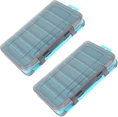 Tochi Wish 両面 ルアーケース リバーシブル 収納 ボックス 洗える 大容量 釣具 タックル 2個 セット(ブルー,  L)