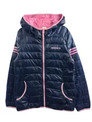 adidas(アディダス) ジャパンネオ ネイビーピンク フード ダウンジャケット 978