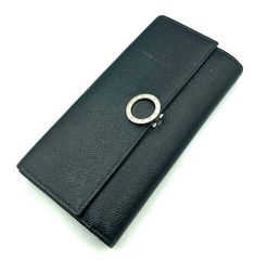 【鑑定済み】正規品 ブルガリ BVLGARI  ブルガリブルガリ 長財布 レザー ブラック シルバー金具
