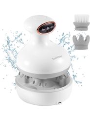 ヘッドスパ 電動頭皮ブラシ 防水 スカルプケア 3D振動 リラクゼーション器 コードレス 誕生日プレゼント 母の日 父の日 敬老の日 ギフト(緑)
