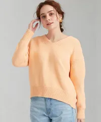 green label relaxing [手洗い可能] CFC ロー ゲージ Vネック プルオーバー ニット