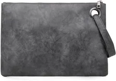 SMART STORE JAPAN クラッチバッグ セカンドバッグ 整理収納アドバイザー・カラーコーディネーター監修 iPad 書類 A4 内側3ポケット＆ハンドストラップ付き カジュアル フォーマル 結婚式 冠婚葬祭(グレー)