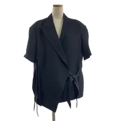 AKIRANAKA / アキラナカ | コットン シルク アシンメトリー 1B シングルブレスト ジャケット | 2 | ブラック | レディース