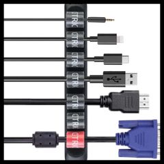 CTRIC 結束バンド　ケーブルホルダー 結束 バンド 式 ケーブル ホルダー テープ面 固定 12収納 Usb データ コード 充電 オフィス