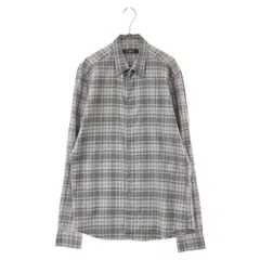 GIVENCHY (ジバンシィ) フロントウール切り替え チェック長袖シャツ グレーのサムネイル