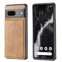 【新着商品】(ブラウン) 手作り 手帳型 財布型 ケース マグネット バックカバー 薄 スマホ 軽量 Google ポケット収納付き Google 背面カバー 対応 手帳 Softbank 横置きスタンド機能 au 背面型ケース Pro グーグル 7 ピクセルのサムネイル