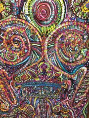 アクリル絵画(イラストボード)額有り70×50「鬼」アート