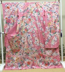≪花ラブリ≫新品　振袖　ピンク　成人式　卒業式　結婚式　熨斗柄　美品　OFN105P