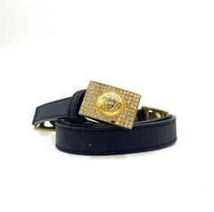 GIANNI VERSACE ジャンニヴェルサーチ　ヴェルサーチェ　ベルト　ウエスト　サッシュベルト　メデューサ　ロゴバックル　ブラック　ゴールド