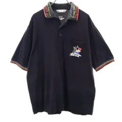グリーンクラブ 半袖 ハーフボタン ポロシャツ 5 ネイビー系 GREENCLUBS メンズ 古着 【240513】のサムネイル
