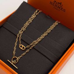 HERMES エルメス シェーヌダンクル ファランドール K18PG ネックレス