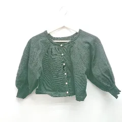 ◇ GRL グレイル パールボタン ショート丈 薄手 ガーリー 上品 長袖 カーディガン サイズF ブラック レディース E  【1310050022877】