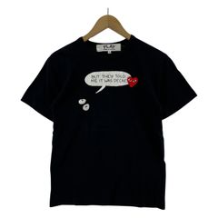 PLAY COMME des GARCONS プレイコムデギャルソン プリント クルーネック半袖Ｔシャツ sizeS/ブラック メンズ