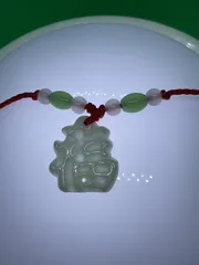 天然翡翠ヒスイ 福字 ネックレス 2189-3/4