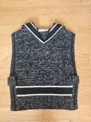 【極希少/美品】Christian Dior ヴィンテージ チルデンニットベスト Christian Dior - 古着 Christian Dior クリスチャンディオール