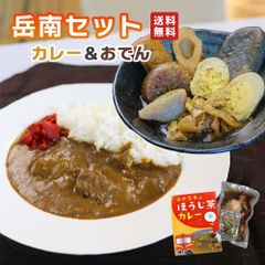 岳南電車セット（岳南おでん・ほうじ茶カレー）」（マツコの知らない世界 静岡 名物 岳南電車 イカ墨 静岡おでん ほうじ茶 カレー 鍋 レトルト 常温保存 惣菜 お取り寄せグルメ おつまみ ギフト ご当地 名産 非常食 お中元 御中元