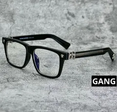 シルバー 黒縁メガネ ブラックフレーム ウェリントン型 伊達メガネ ブルーレンズ y2k お洒落 ラグジュアリー