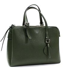 バルコス レザー トートバッグ ハンドバッグ グリーン 中古 ABランク