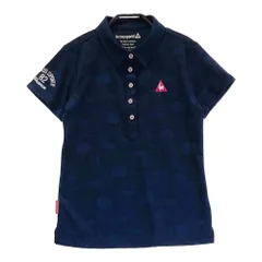 サイズ：M LECOQ GOLF ルコックゴルフ  半袖 ポロシャツ 総柄 ネイビー系 [240101212831]# ゴルフウェア レディース ストスト