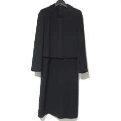 美品 YUKI TORII ユキトリイ フォーマル アンサンブル ノーカラージャケット+ミモレ丈 ワンピース スーツ 11AR ブラック レディース 古着 中古 USED