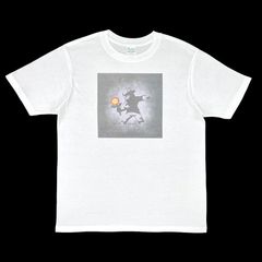 オリジナル Tシャツ バンクシー 花束投げ Flower Thrower マリオ フラワーボンバー Love is in the Air パロディ 白 ホワイト XS(SS) S M L XL(LL) ジャスト オーバーサイズ メンズ レディース ユニセックス
