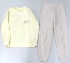 【中古】衣料雑貨 ハローキティ＆うさぎ フリースセット(長袖/レディース) クリーム Mサイズ 「ちいかわ なんか小さくてかわいいやつ×サンリオキャラクターズ×ユニクロ スペースツアー」
