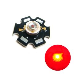 パワーLED Edison 3W 赤色 EDER-3LA3-1 星型ヒートシンク付き 10個