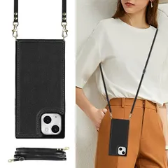 Cavor iPhone13 miniスマホ ケース手帳型 肩掛け 首かけ 斜めがけ iPhone13 miniスマホ ショルダー【RFID機能】 iPhone13 mini カード収納 ケース case【マグネットダブルデザイン】スマホ携帯ケースクロスボ 0