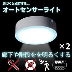 【新品未使用】2個セット・USB充電式人感センサーライト（昼光色） – 簡単設置＆充電式　新品